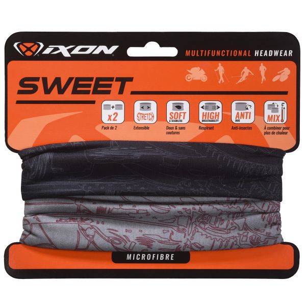 Motorrad-Halsw�rmer Ixon Sweet Motor Schwarz - Grau