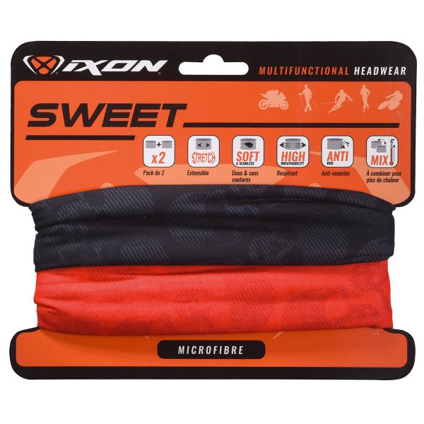 Motorrad-Halsw�rmer Ixon Sweet Skully Schwarz- Skully Rot