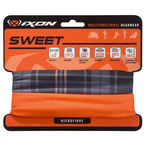 Motorrad-Halswrmer Ixon Sweet Square Schwarz - Uni Orange