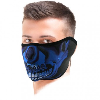 Motorrad-Halswärmer Zanheadgear Blue Chrome Skull Motorrad-Halswärmer Zanheadgear Blue Chrome Skull