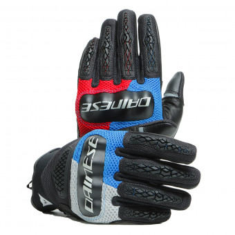 Motorradhandschuhe Dainese D-Explorer 2 Glacier Grey Blue Lava Red Black