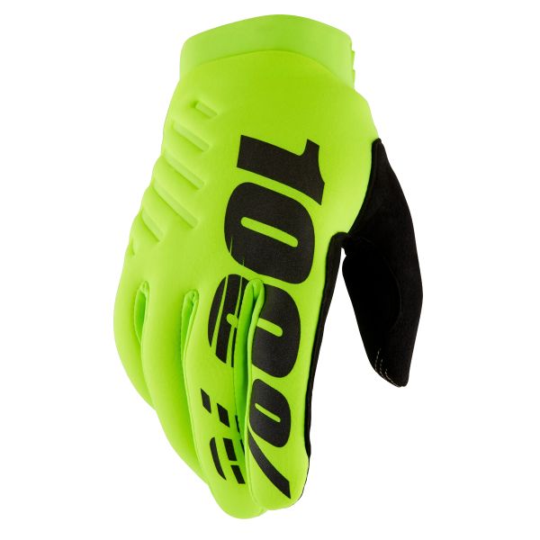 Motorradhandschuhe 100% Brisker Neon Yellow