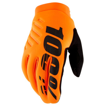 Motorradhandschuhe 100% Brisker Orange Fluo