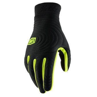 Motorradhandschuhe 100% Brisker Xtreme Black Neon Yellow