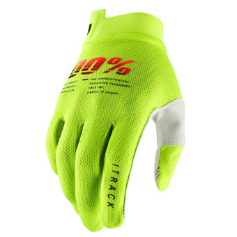 Motorradhandschuhe 100% Itrack Neon Yellow