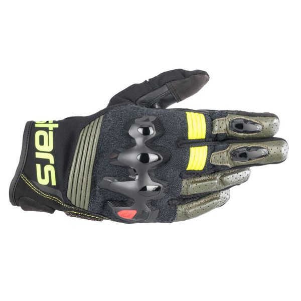 Motorradhandschuhe Alpinestars Halo Forest Black Yellow Fluo