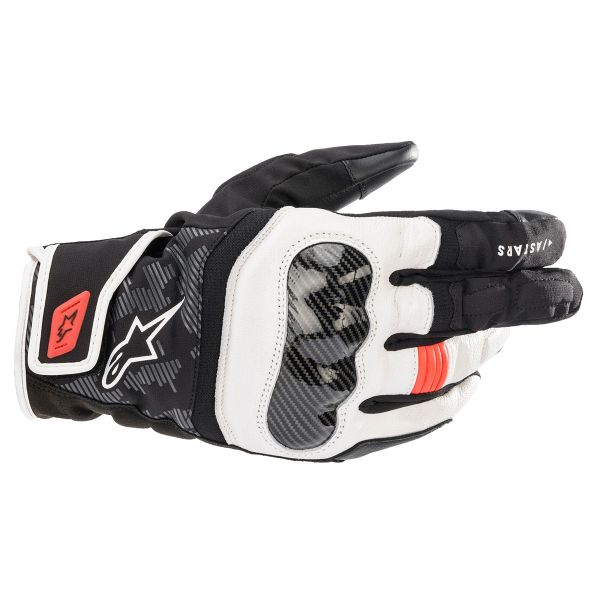 Motorradhandschuhe Alpinestars Smx Z Drystar Black White Red Fluo Motorradhandschuhe Alpinestars Smx Z Drystar Black White Red Fluo