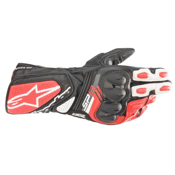 Motorradhandschuhe Alpinestars SP-8 V3 Black White Bright Red Motorradhandschuhe Alpinestars SP-8 V3 Black White Bright Red