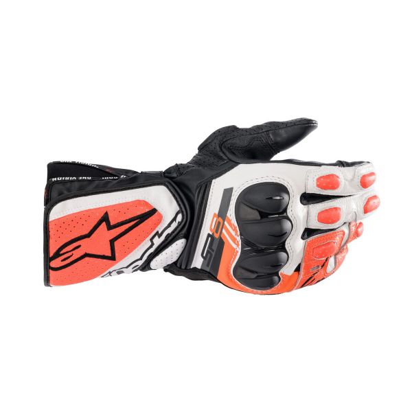 Motorradhandschuhe Alpinestars SP-8 V3 Black White Red Fluo Motorradhandschuhe Alpinestars SP-8 V3 Black White Red Fluo