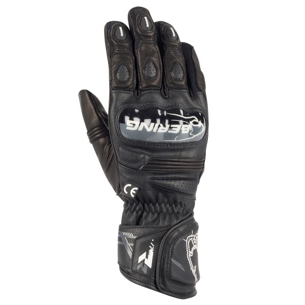 Motorradhandschuhe Bering Snap Black White Glove Motorradhandschuhe Bering Snap Black White Glove
