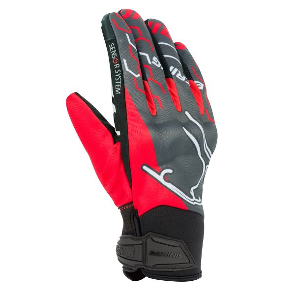 Motorradhandschuhe Bering Walshe Black Grey Red
