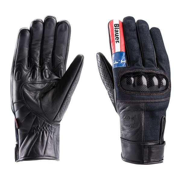 Motorradhandschuhe Blauer Combo Carbon Denim USA Motorradhandschuhe Blauer Combo Carbon Denim USA