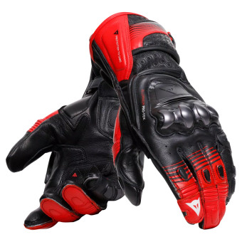 Motorradhandschuhe Dainese Fiero Metal Black Red Lava White