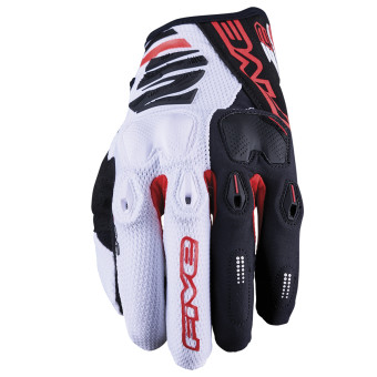 Motorradhandschuhe Five E2 White Black Red