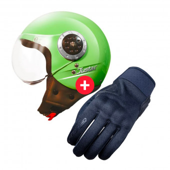 Motorradhandschuhe Five Globe Black + Justin Green