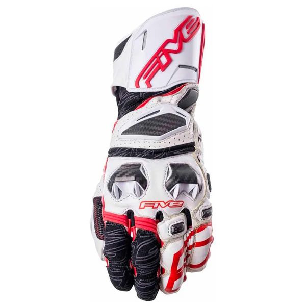 Motorradhandschuhe Five RFX Race 10 White Red
