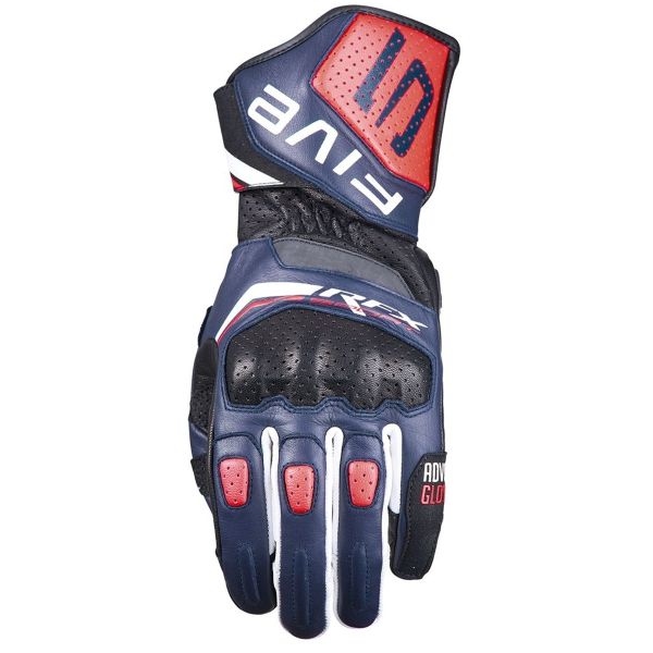 Motorradhandschuhe Five RFX Sport Evo Storm Blue fluo Red white