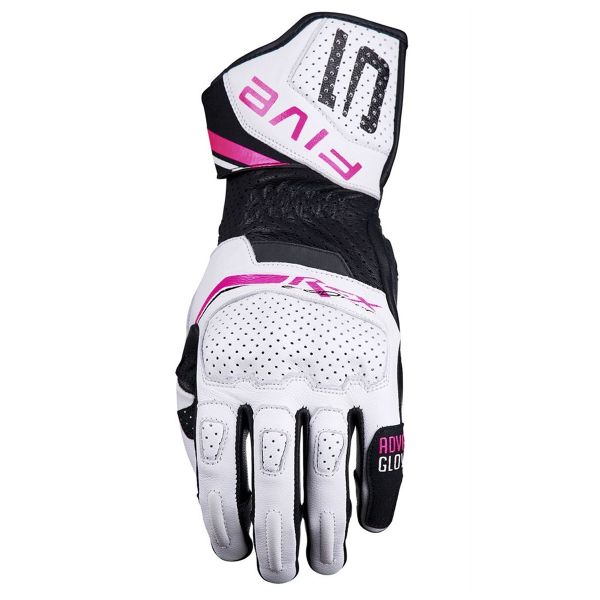 Motorradhandschuhe Five RFX Sport Evo Woman White fluo Pink