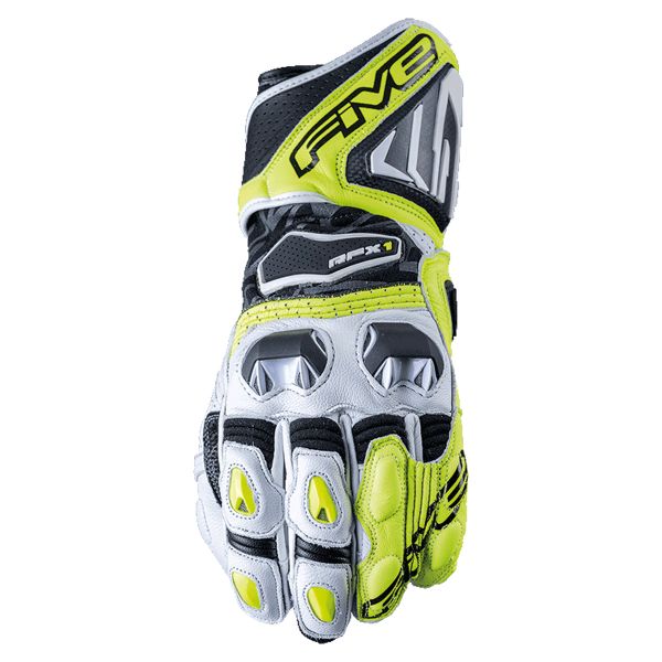 Motorradhandschuhe Five RFX1 16 White Yellow Fluo