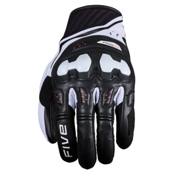 Motorradhandschuhe Five RS2 Evo 2 Black White Fluo Red