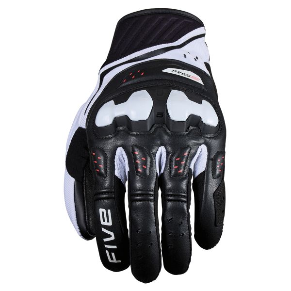 Motorradhandschuhe Five RS2 Evo 2 Black White Fluo Red