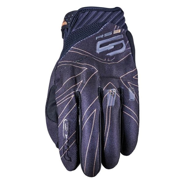 Motorradhandschuhe Five RS3 Evo Union Jack Black Gold