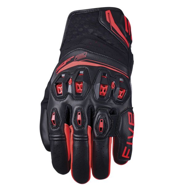 Motorradhandschuhe Five SF2 Evo Black Fluo Red