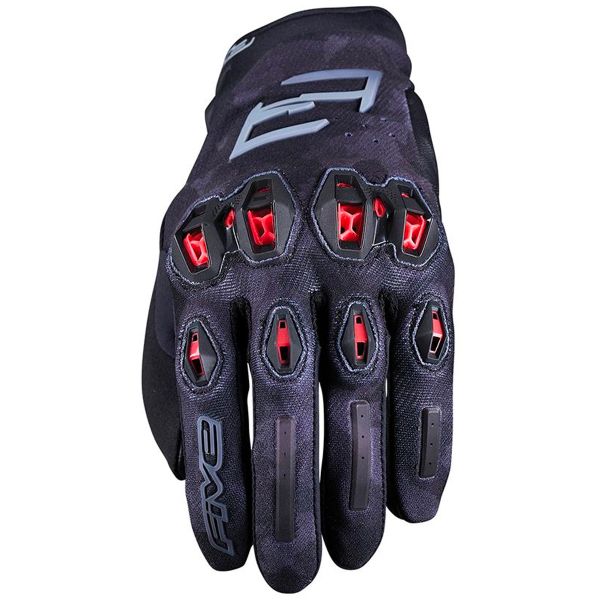 Motorradhandschuhe Five Stunt Evo 2 Camo Black Red Motorradhandschuhe Five Stunt Evo 2 Camo Black Red