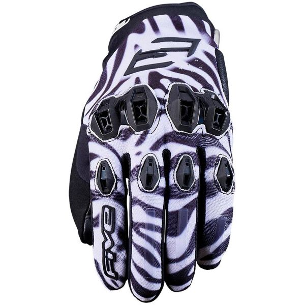 Motorradhandschuhe Five Stunt Evo 2 Woman Zebra Black White Motorradhandschuhe Five Stunt Evo 2 Woman Zebra Black White