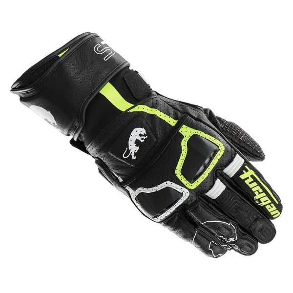 Motorradhandschuhe Furygan Styg 15 Vented Black White Yellow Stab