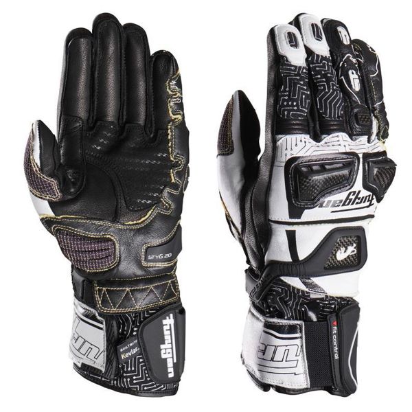 Motorradhandschuhe Furygan Styng20 Kevlar White Black Motorradhandschuhe Furygan Styng20 Kevlar White Black