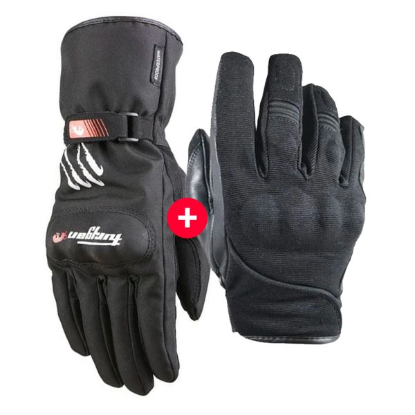 Motorradhandschuhe HARISSON Splash Waterproof Black + Keen Black White