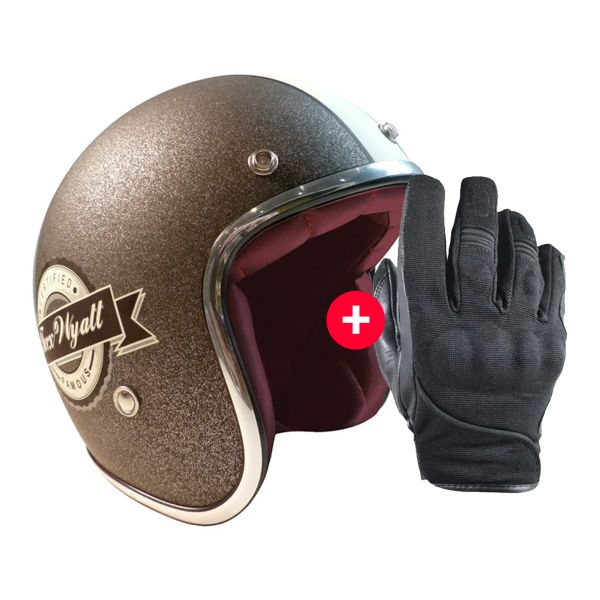 Motorradhandschuhe HARISSON Splash Waterproof Black + Wyatt Famous Matt Glitter Charcoal