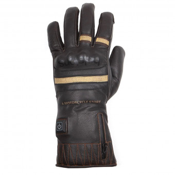 Motorradhandschuhe Helstons Bora Brown Heated