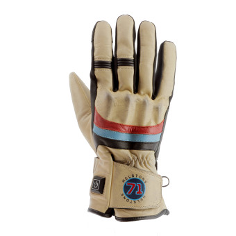 Motorradhandschuhe Helstons Bora Heated Beige Red Blue