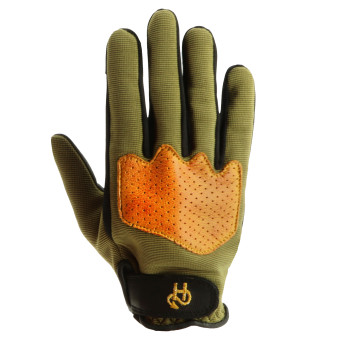 Motorradhandschuhe Helstons Duna Lady Summer 4Ways Leather Khaki Gold