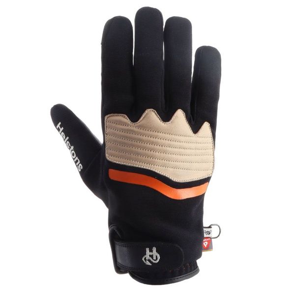 Motorradhandschuhe Helstons Jazz Winter 4Ways Leather Black Orange Beige