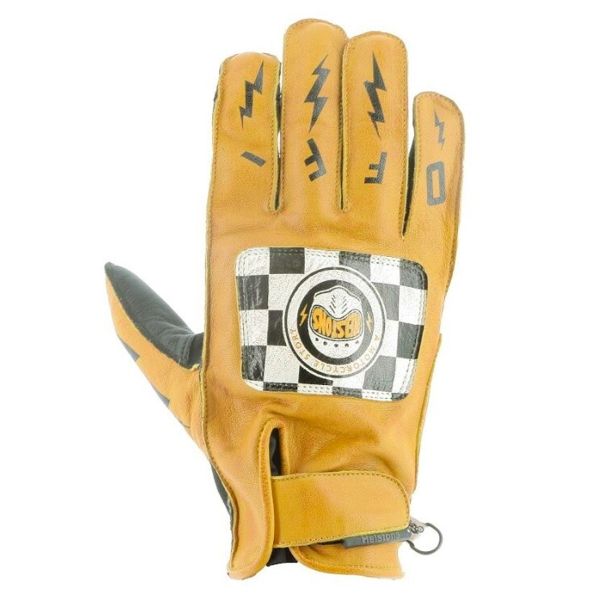 Motorradhandschuhe Helstons Logo Summer Gold Black Motorradhandschuhe Helstons Logo Summer Gold Black