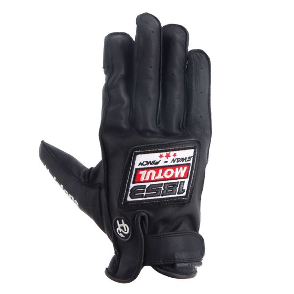 Motorradhandschuhe Helstons Motul 1853 Summer Leather Black