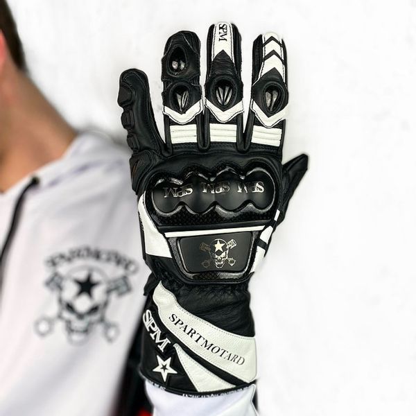 Motorradhandschuhe SPARTMOTARD Racing GP White 10 Motorradhandschuhe SPARTMOTARD Racing GP White 10
