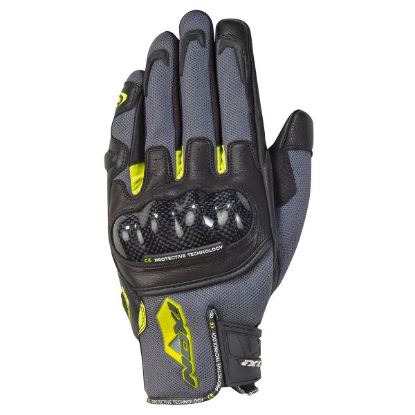 Motorradhandschuhe Ixon RS Rise Air Black Grey Bright Yellow