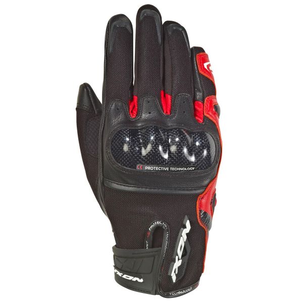 Motorradhandschuhe Ixon RS Rise Air Black Red Motorradhandschuhe Ixon RS Rise Air Black Red