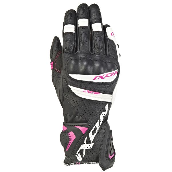 Motorradhandschuhe Ixon Rs Tempo Air Lady Black White Fuchsia
