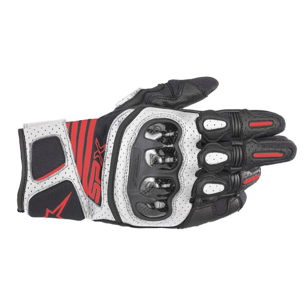 Motorradhandschuhe Alpinestars SP X Air Carbon V2 Black White Red Fluo