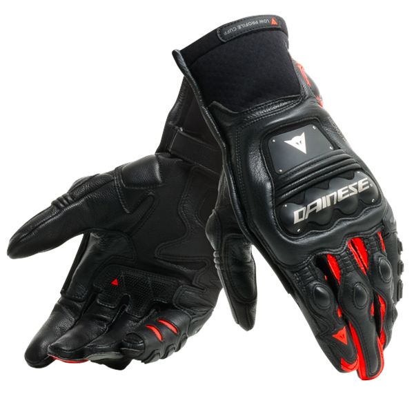 Motorradhandschuhe Dainese Steel-Pro In Black Red Fluo