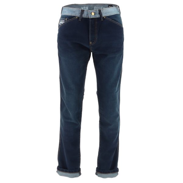 Motorradjeans Von Dutch Eden Denim Stretch Blue Dirty