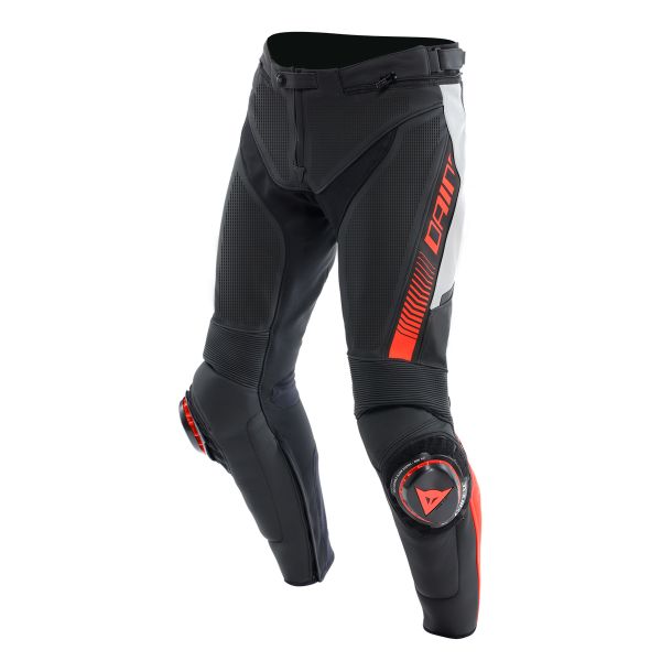 Motorradhose Dainese Super Speed Perforated Pants Black White Red Fluo