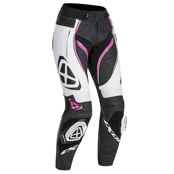 Motorradhose Ixon Vortex Lady Pant Black White Fuchsia