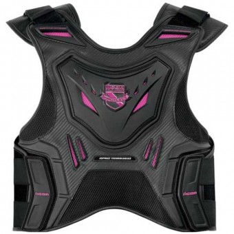 Motorrad-R�ckenprotektor ICON Stryker Vest Black Pink Woman