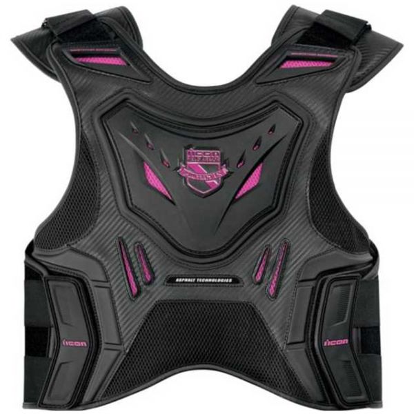 Motorrad-R�ckenprotektor ICON Stryker Vest Black Pink Woman